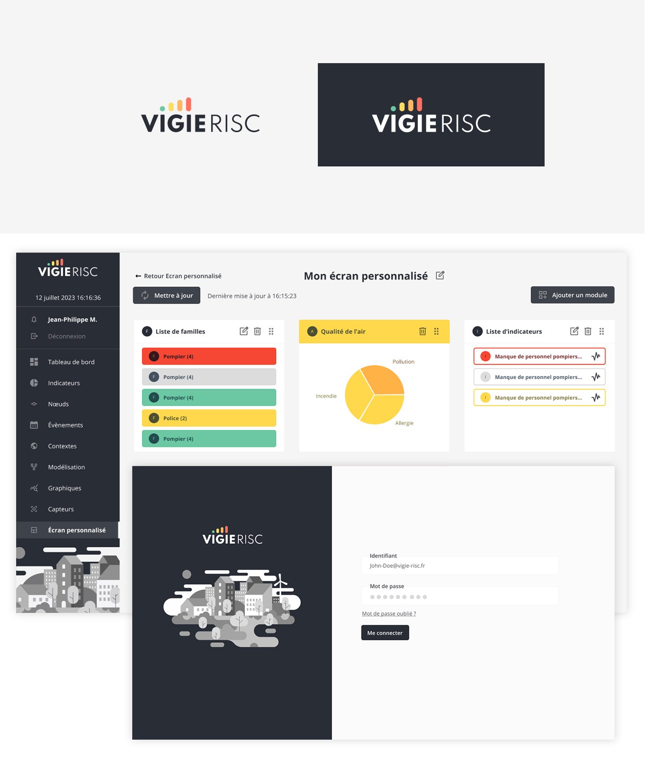 Visuels du Dashboard VigieRisc